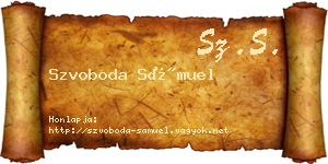 Szvoboda Sámuel névjegykártya